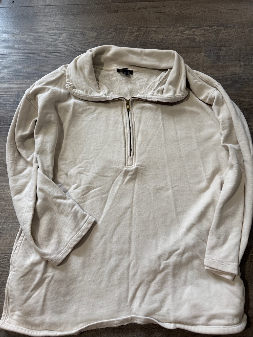J. Crew Cream Quarter-Zip Sweatshirt